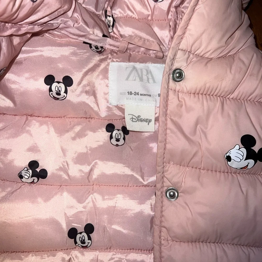 Zara Minnie Mouse Puffer Jacket Size 18-24 months